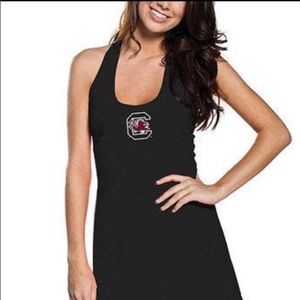 Chicks-d NWT South Carolina Gamecocks Black Racerback Ruffled Hemmed Dress
